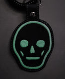 Skull Face  DIGITAL Embroidery File, In The Hoop Key fob, Snap tab, Keychain, Bag Tag