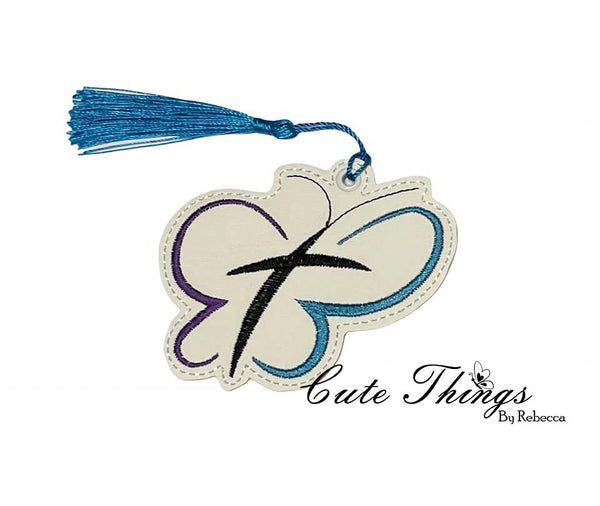 New Life Butterfly DIGITAL Embroidery File, In The Hoop Bookmark, Ornament, Gift Bag Tag, Eyelet