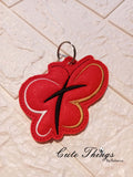 New Life Butterfly DIGITAL Embroidery File, In The Hoop Bookmark, Ornament, Gift Bag Tag, Eyelet