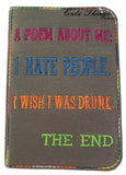 A Poem about me Notebook Cover  DIGITAL Embroidery File, In The Hoop 2 sizes available