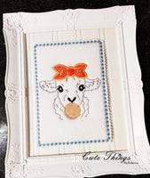 Bubblegum Lamb DIGITAL Embroidery File, 4x4, 5x7, 6x10, 7x12,