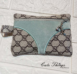 Natalie's Thong or Bikini Bottom Applique  Bag  DIGITAL Embroidery File, In The Hoop, Three sizes available  5x7, 6x10, 7x12 money purse, makeup bag, personals bag.