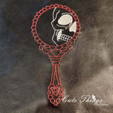 Skull in Mirror DIGITAL Embroidery File, 4x4, 5x7, 6x10, 7x12,