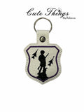 Air National Guard DIGITAL Embroidery File, In The Hoop Key fob, Snap tab, Keychain