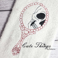 Skull in Mirror DIGITAL Embroidery File, 4x4, 5x7, 6x10, 7x12,