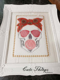 Bubblegum Skull DIGITAL Embroidery File, 4x4, 5x7, 6x10, 7x12,