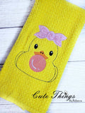 Bubblegum Forward Duck Applique DIGITAL Embroidery File, 4x4, 5x7, 6x10, 7x12,