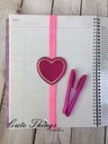 Applique Heart DIGITAL Embroidery File, In The Hoop, Planner Band, Bookmark,