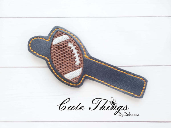 Football Tab DIGITAL Embroidery File, Cord Wrap, Notebook Cover Tab
