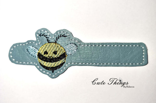 Bee Tab DIGITAL Embroidery File, Cord Wrap, Notebook Cover Tab