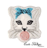 Bubblegum Cat Mini DIGITAL Embroidery File, In The Hoop, Feltie, Mini