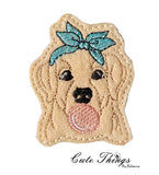 Bubblegum Dog Mini DIGITAL Embroidery File, In The Hoop, Feltie, Mini