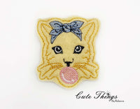 Bubblegum Cat Mini DIGITAL Embroidery File, In The Hoop, Feltie, Mini