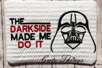 Darkside Mug Rug, Snack Mat  DIGITAL Embroidery File, In The Hoop 5x7, 6x10