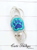 Applique Paw Tab DIGITAL Embroidery File, Cord Wrap, Notebook Cover Tab