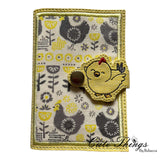 Cute Chicken Tab DIGITAL Embroidery File, Cord Wrap, Notebook Cover Tab