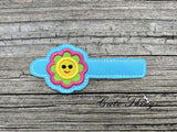 Cute Happy Flower Tab DIGITAL Embroidery File, Cord Wrap, Notebook Cover Tab