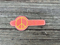 Peace Tab DIGITAL Embroidery File, Cord Wrap, Notebook Cover Tab