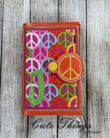 Peace Tab DIGITAL Embroidery File, Cord Wrap, Notebook Cover Tab