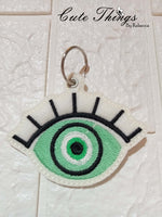 Evil Eye DIGITAL Embroidery File, In The Hoop Bookmark, Ornament, Gift Bag Tag, Eyelet