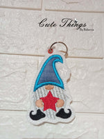 Star Gnome Applique DIGITAL Embroidery File, In The Hoop Bookmark, Ornament, Gift Bag Tag, Eyelet