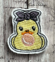 Bubblegum Rubber Duck Mini DIGITAL Embroidery File, In The Hoop, Feltie, Mini