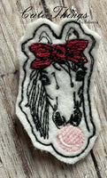 Bubblegum Horse Mini DIGITAL Embroidery File, In The Hoop, Feltie, Mini