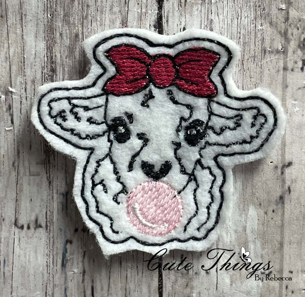 Bubblegum Lamb Mini DIGITAL Embroidery File, In The Hoop, Feltie, Mini