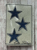 Stars Reverse Applique Notebook Cover  DIGITAL Embroidery File, In The Hoop 2 sizes available