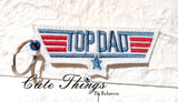 Top Dad DIGITAL Embroidery File, In The Hoop Bookmark, Ornament, Gift Bag Tag, Eyelet