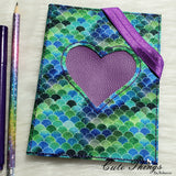 Heart Reverse Applique Notebook Cover  DIGITAL Embroidery File, In The Hoop 2 sizes available