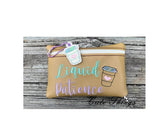 Liquid Patience Bag DIGITAL Embroidery File, In The Hoop,  three sizes available  5x7, 6x10, 7x12 money purse, makeup bag, personals bag.