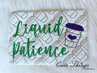 Liquid Patience Mug Rug Bundle DIGITAL Embroidery File 5x7, 6x10