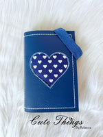 Heart Reverse Applique Notebook Cover  DIGITAL Embroidery File, In The Hoop 2 sizes available