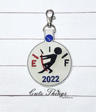 Gas Gauge DIGITAL Embroidery File, In The Hoop Key fob, Snap tab, Keychain, Bag Tag