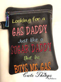 Looking For a Gas Daddy Tall Bag DIGITAL Embroidery File, In The Hoop, Three sizes available  5x7, 6x10 or 7x12 money purse, makeup bag, personals bag.