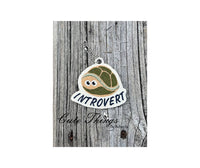 Introvert DIGITAL Embroidery File, In The Hoop Bookmark, Ornament, Gift Bag Tag, Eyelet