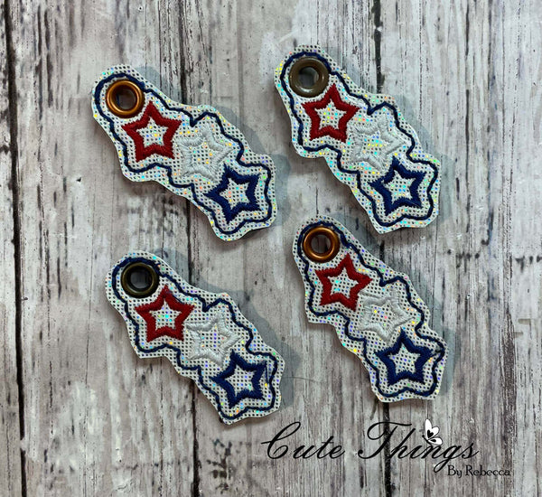 Star Charms , Zipper Pulls, DIGITAL Embroidery File, In The Hoop