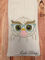 Bubblegum Owl DIGITAL Embroidery File,  4x4, 5x7, 6x10, 7x12,