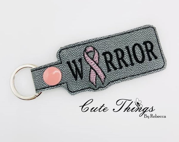 Warrior DIGITAL Embroidery File, In The Hoop Key fob, Snap tab, Keychain, Bag Tag