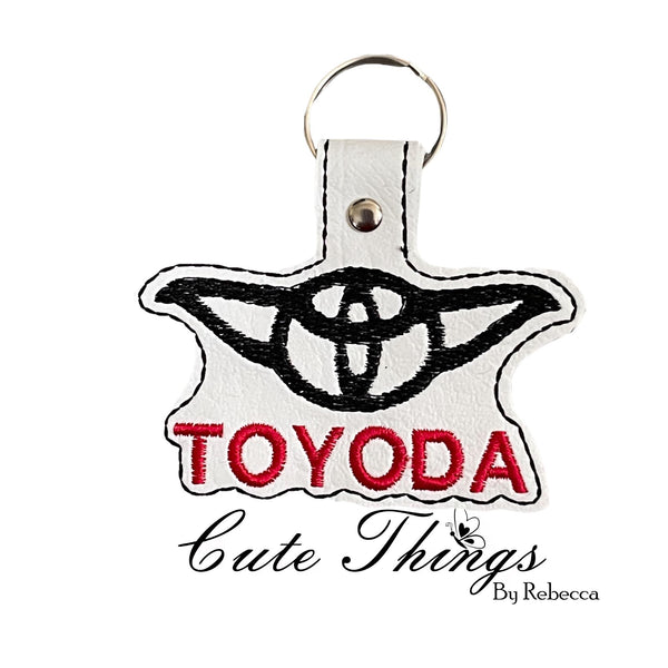 Toyoda DIGITAL Embroidery File, In The Hoop Key fob, Snap tab, Keychain, Bag Tag