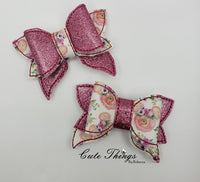 Tail Bow 2 sizes DIGITAL Embroidery File, In The Hoop, Hair Accessory, Bow