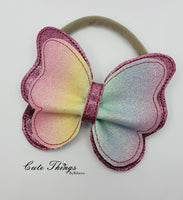 Butterfly Scrunch Bow 2 sizes DIGITAL Embroidery File, In The Hoop, Hair Accessory, Bow