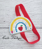 School Rainbow DIGITAL Embroidery File, In The Hoop, Planner Band, Bookmark,