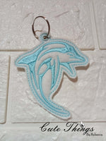 Dolphin  DIGITAL Embroidery File, In The Hoop Bookmark, Ornament, Gift Bag Tag, Eyelet