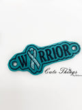 Warrior DIGITAL Embroidery File, In The Hoop Shoe Tab, Bracelet, Eyelets,