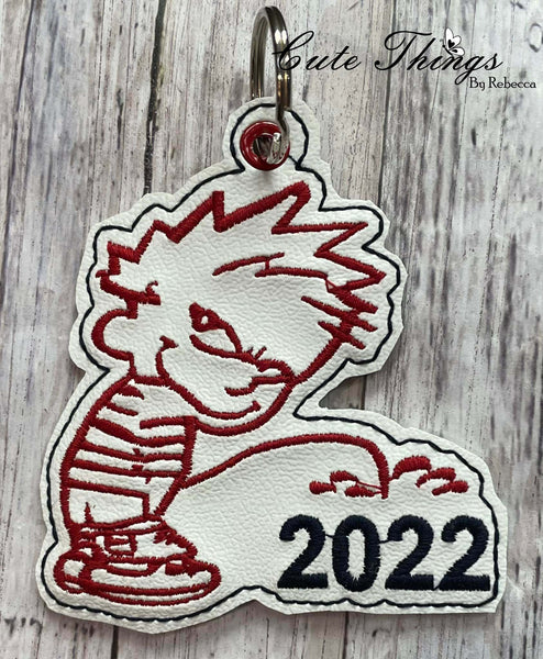 Piss On 2022 DIGITAL Embroidery File, In The Hoop Bookmark, Ornament, Gift Bag Tag, Eyelet