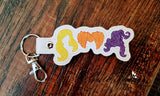 Hocus Pocus DIGITAL Embroidery File, In The Hoop Key fob, Snap tab, Keychain, Bag Tag