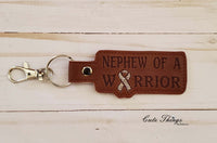 Nephew of a Warrior DIGITAL Embroidery File, In The Hoop Key fob, Snap tab, Keychain, Bag Tag