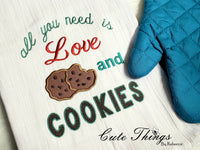 All you need is love and Cookies Applique DIGITAL Embroidery File,  4 sizes